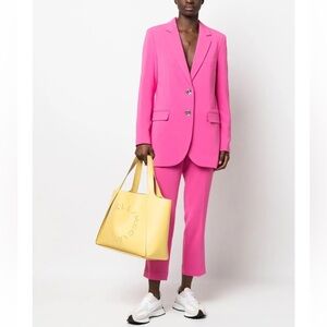 Michael Michael Kors Single Breasted Wool Blend Blazer Size 8 Cerise Pink